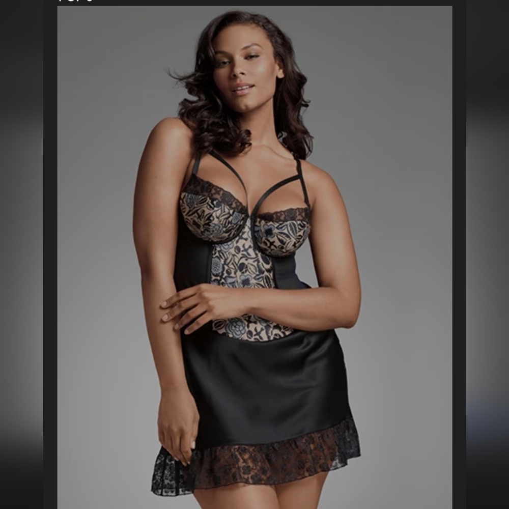 Sophia Theallet For Cacique Laungerie Plus Size 14/16 Black Very Good Condition